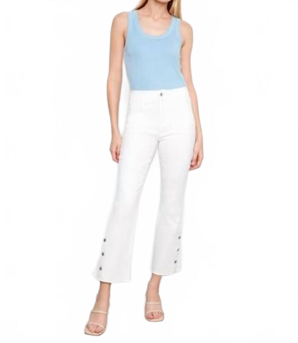 NEW CHARLIE B bootcut leg jeans with side snaps in white
